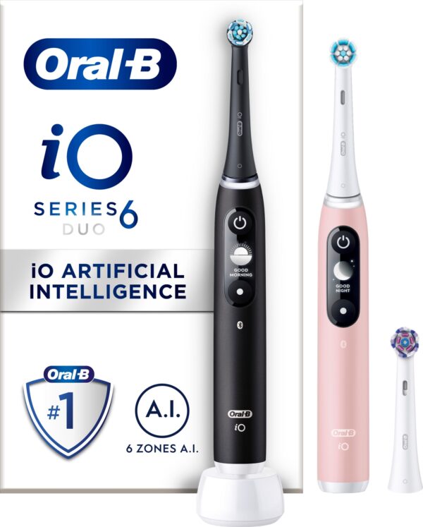 Oral-B iO 6s elektrisk tandbørste duopakke (sort/pink) Sort