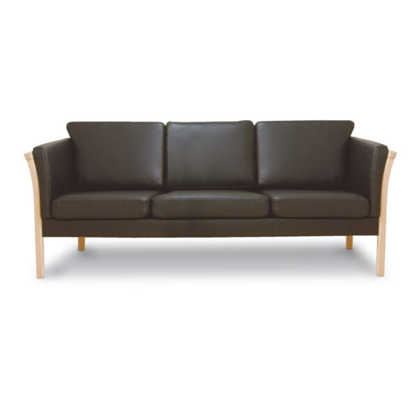 Oxford 3 Pers. Sofa, Sort Bonded Læder