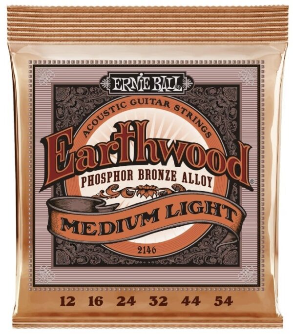 Ernie Ball 2146 Earthwood Phosphor Bronze Medium Light