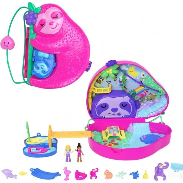 Polly Pocket Sloth Family Playset