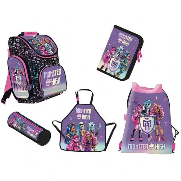 Monster High Skoletaske Sæt 5 Dele