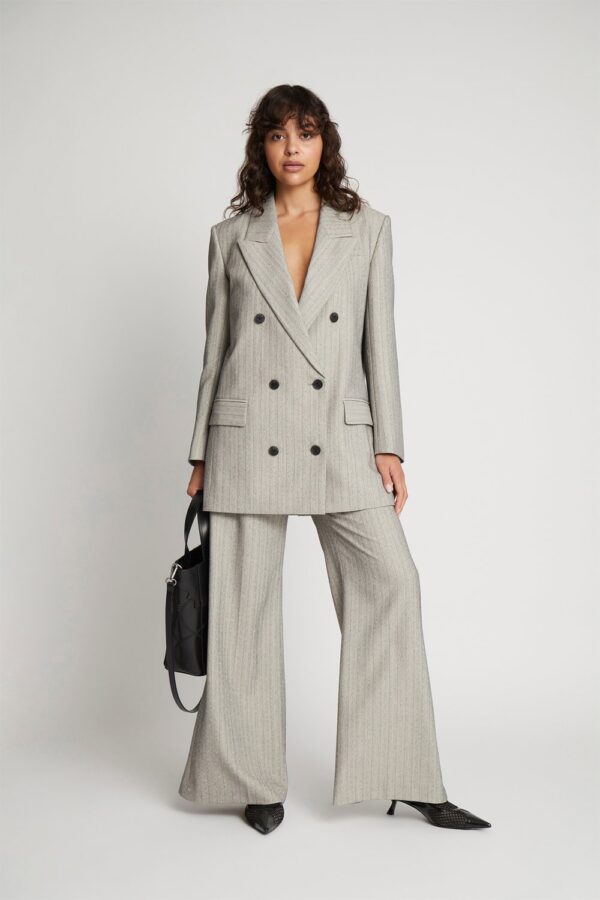 Saimai Sparkly Pinstriped Blazer Grey