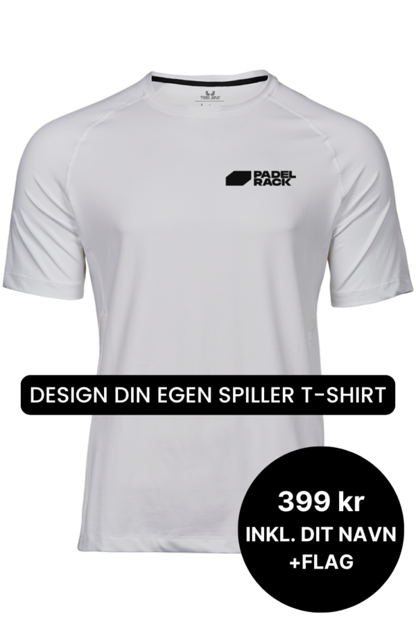 Lav din egen spiller t-shirt med navn og flag - Hvid - T-shirt