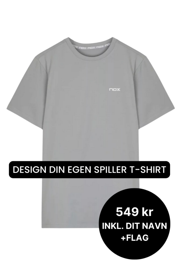 NOX Team T-shirt - Grå - Spiller t-shirt med navn -