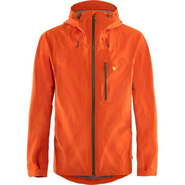 Fjällräven Mens Bergtagen Lite Eco-shell Jacket  (Orange (HOKKAIDO ORANGE/208) Medium) Orange (HOKKAIDO ORANGE/208)