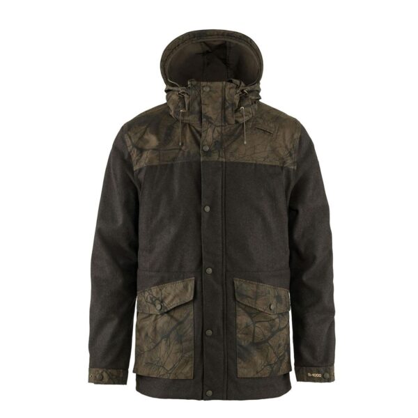 Fjällräven Mens Värmland Wool Jacket  (Grøn (DK OLIVE-DK OLIVE CAMO/633-636) Medium) Grøn (DK OLIVE-DK OLIVE CAMO/633-636)