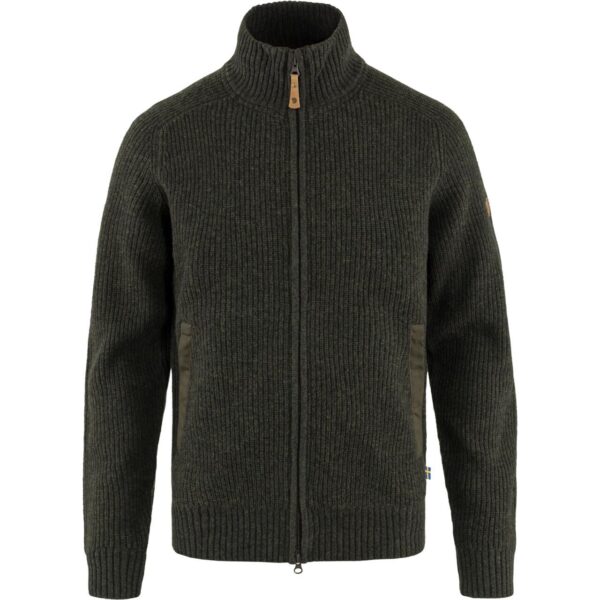 Fjällräven Mens Övik Zip Cardigan Knit (Grøn (DARK OLIVE/633) Medium) Grøn (DARK OLIVE/633)