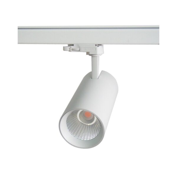 LEDlife hvid skinnespot 30W - 130lm/w, RA90, 3900lm, Flicker free, 3-faset - Kulør : Varm, Spredning : 38°