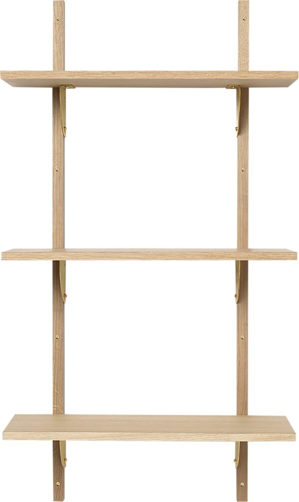 Sector Shelf T/N Oak - Brass Oak/brass