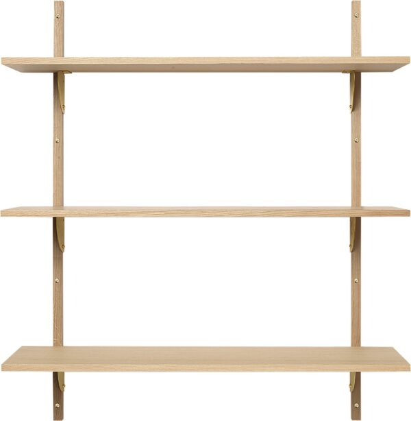 Sector Shelf T/W Oak - Brass Oak/brass