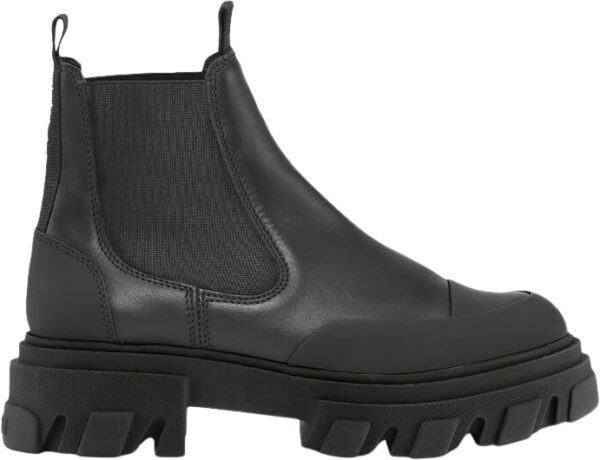 Cleated Low Chelsea Boot Black Stit Black