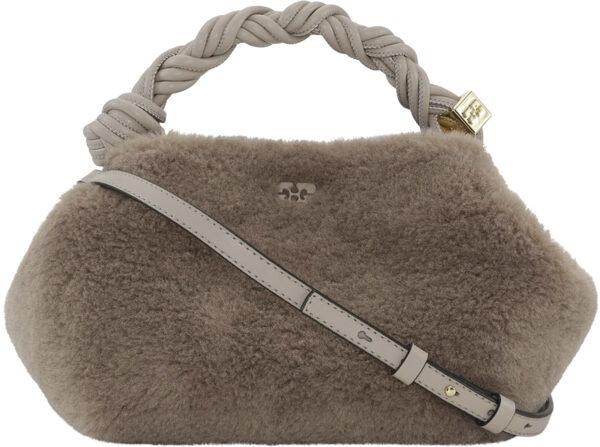 Ganni Bou Bag Small Fur Oyster Gray