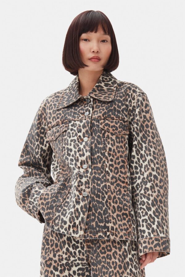 Print Denim Jacket Leopard