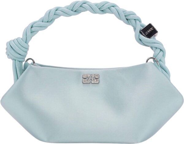 Ganni Bou Bag Mini Soir Satin Icy Blue