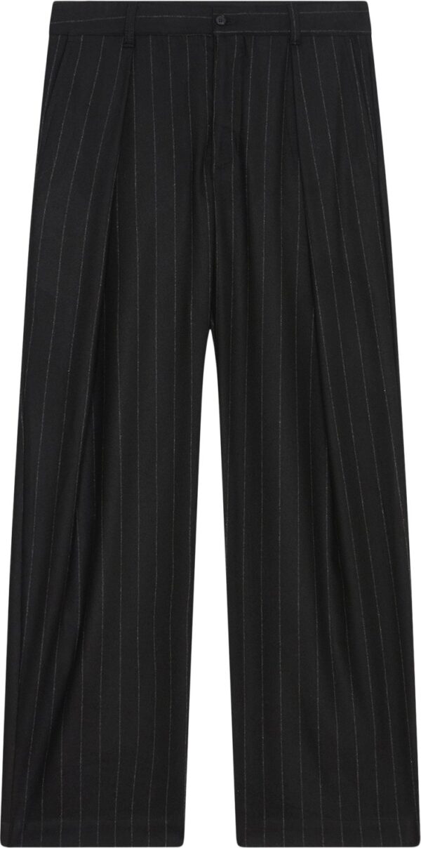 Wwfraser Pleated Chinos Black Stripes