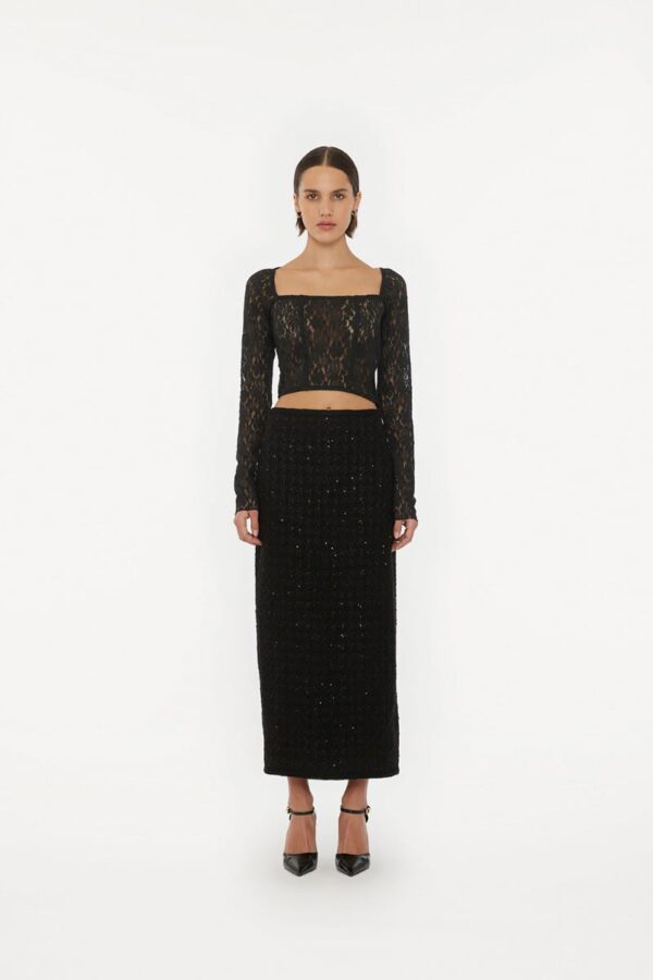 Boucle Maxi Skirt Black