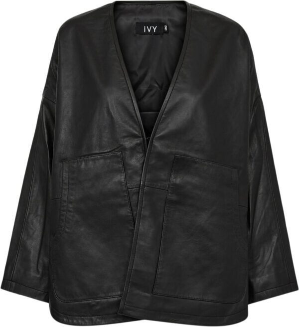 Ivykylie Leather Cardigan Black