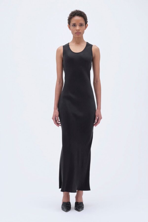 Maxi Bias Cut Dress Black