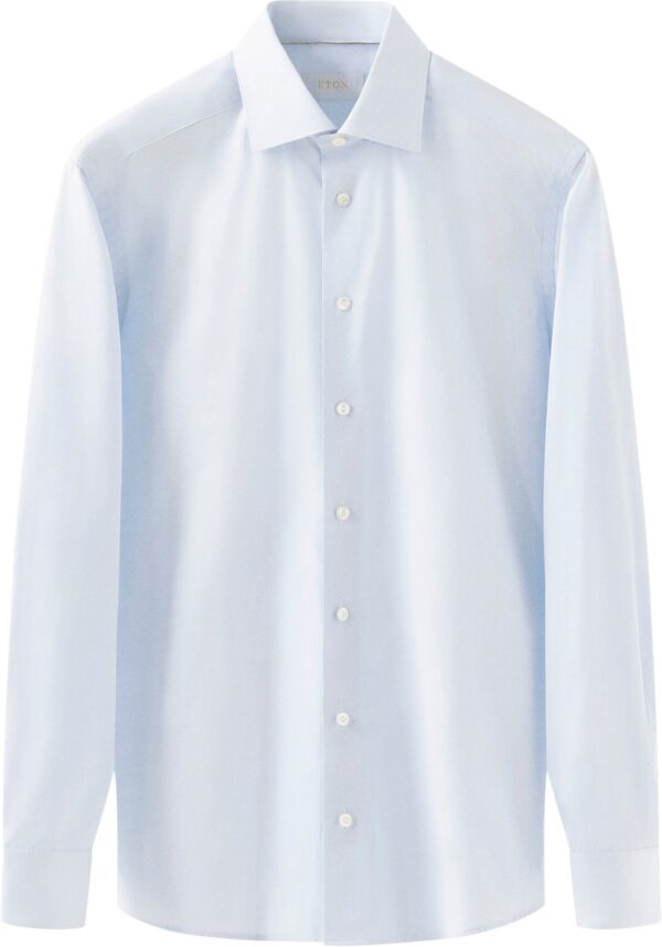 Slim Fit Light Blue Solid Elevated Twill Shirt Lyseblå