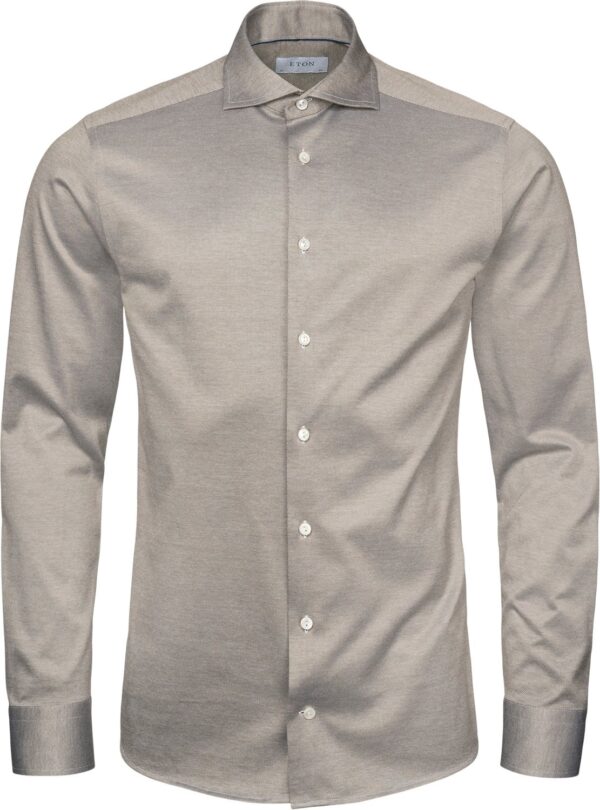 Slim Fit Light Green Solid Filo Di Scozia Pique Shirt Grøn