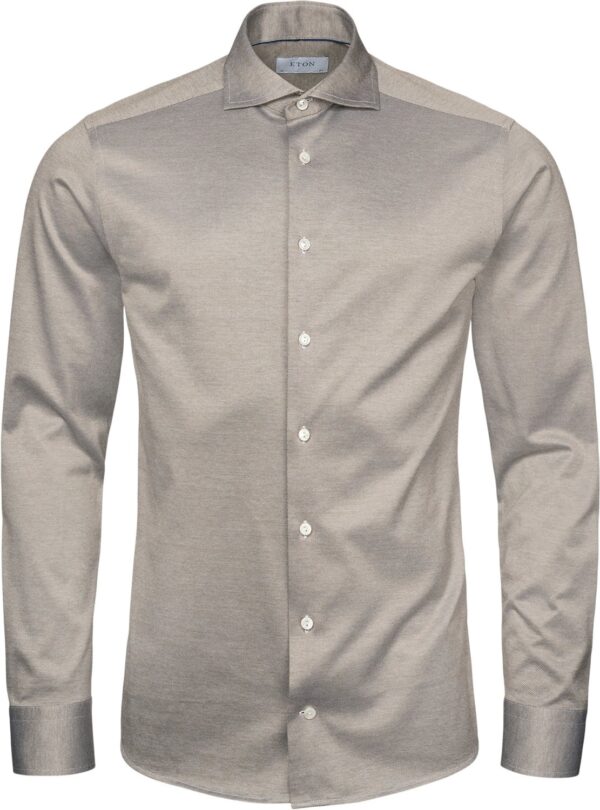 Contemporary Fit Light Green Solid Filo Di Scozia Pique Shirt Grøn