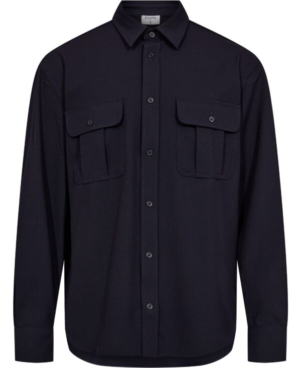 Relaxed Patch Pocket Shirt Navy