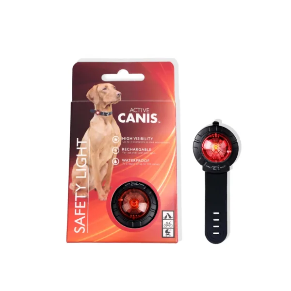 Petcare  - Active Canis Rød Safety Light, Vandtæt Hundelygte - Dog Supplies