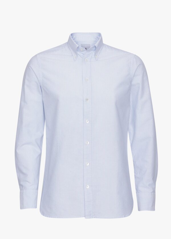 Oxford Shirt, Blue White Striped - Str: M - Cotton