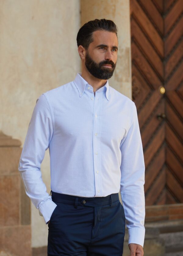 Oxford Shirt - Sky Blue / White - Str: S - Cotton