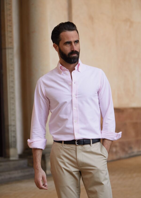 Oxford Shirt - Bright Pink - Str: M - Cotton