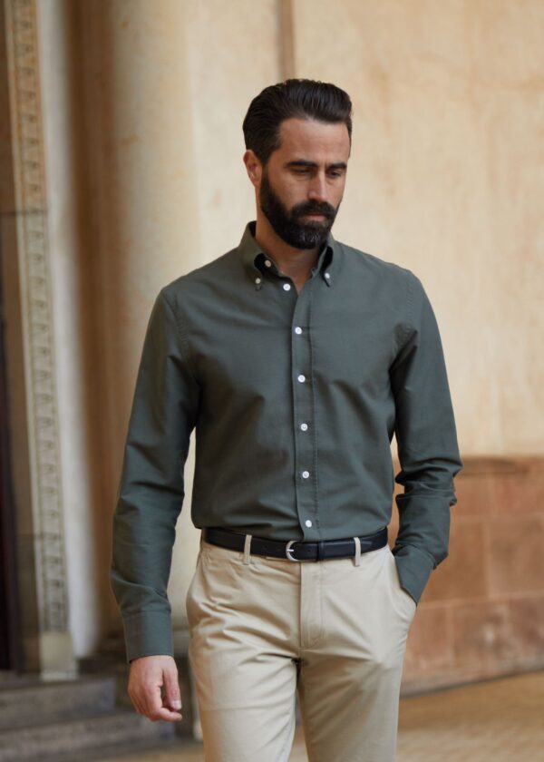 Oxford Shirt - Hunting Green - Str: XXL - Cotton