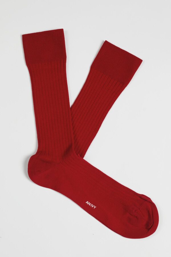 Red Ribbed Socks - Str: 43-46