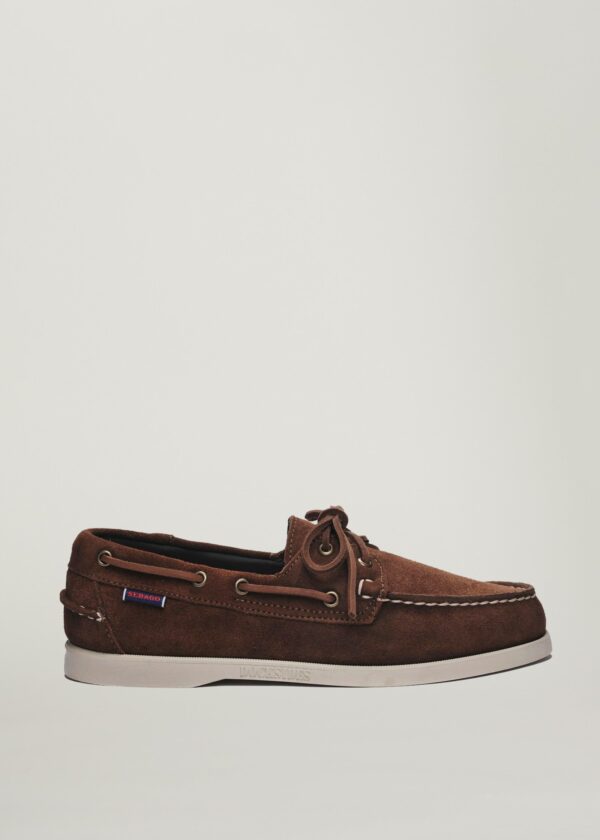 Docksides Suede Boat Shoe, Dark Brown - Str: 44