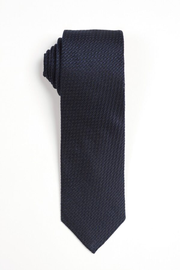 Dark Navy Grenadine Silk Tie