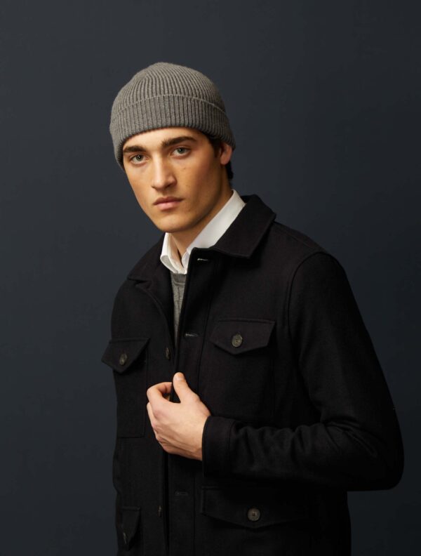 Merino Beanie, Mid Grey - Str: One-Size - Waxed Cotton