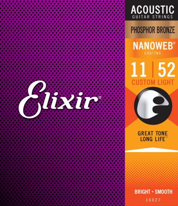 Elixir Nanoweb Acoustic Phosphor Bronze 16027 11-52 Custom Light