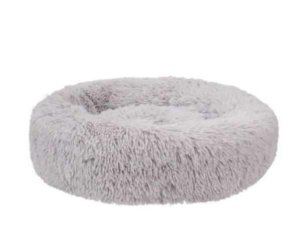 Meldgaard  - Fluffy Donut Hunde- og Katteseng, Lysegrå S-L - L 100.5cm - Seng til kæledyr - Polyester","Fleece