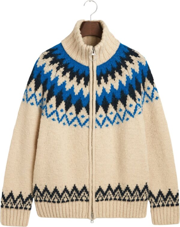 Jacquard ZIP Cardigan Cream