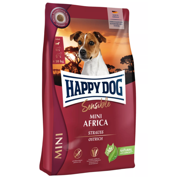 Happy dog og Cat  - Happy Dog Supreme Sensible Mini Afrika 4kg, med Struds - Hundefoder