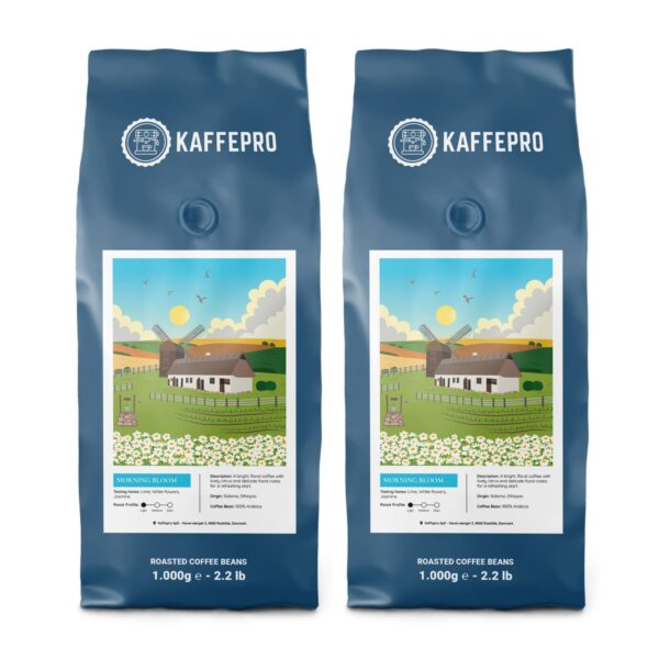 Kaffepro Morning Bloom - Kaffepakke: 2 x 1kg Kaffebønner - 2 x 1kg