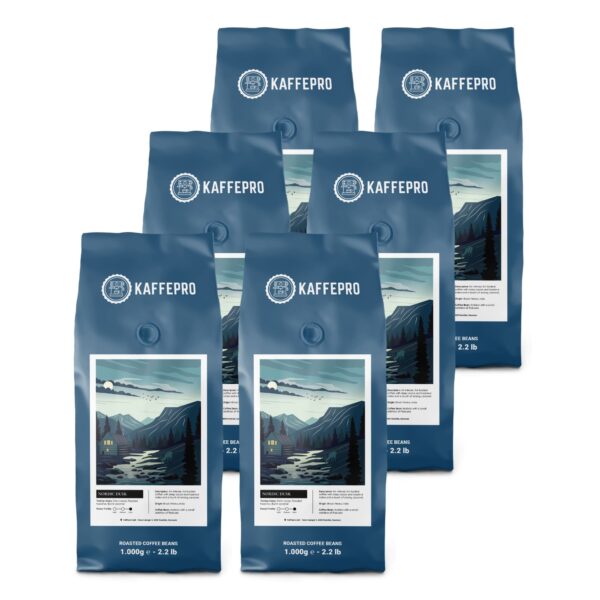 Kaffepro Nordic Dusk - Kaffepakke: 6 x 1kg Kaffebønner - 6 x 1kg