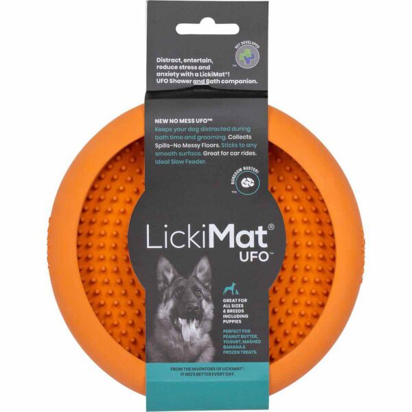 Imazo  - LickiMat UFO Slikkemåtte Med Sugekopper, Orange - Hundefoder - Gummi, Vinyl og Latex