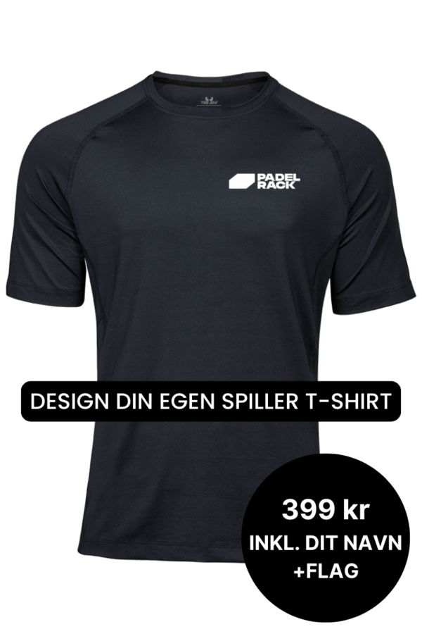 Lav din egen spiller t-shirt med navn og flag - Sort - T-shirt