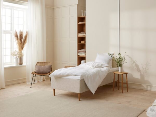 Monark - Trykaflastende | Boxmadras (Sand) 90x210 cm.