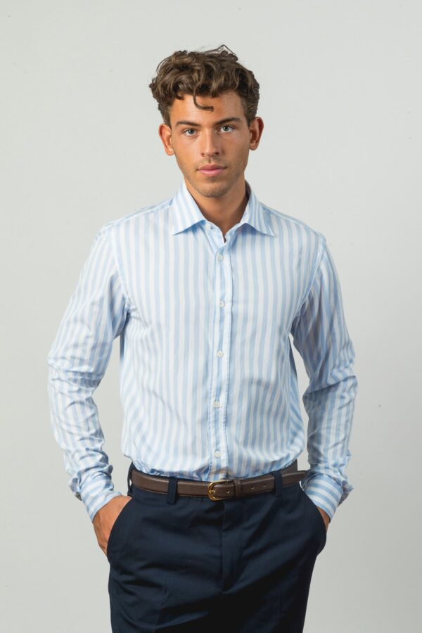 Blue Striped Cutaway Shirt