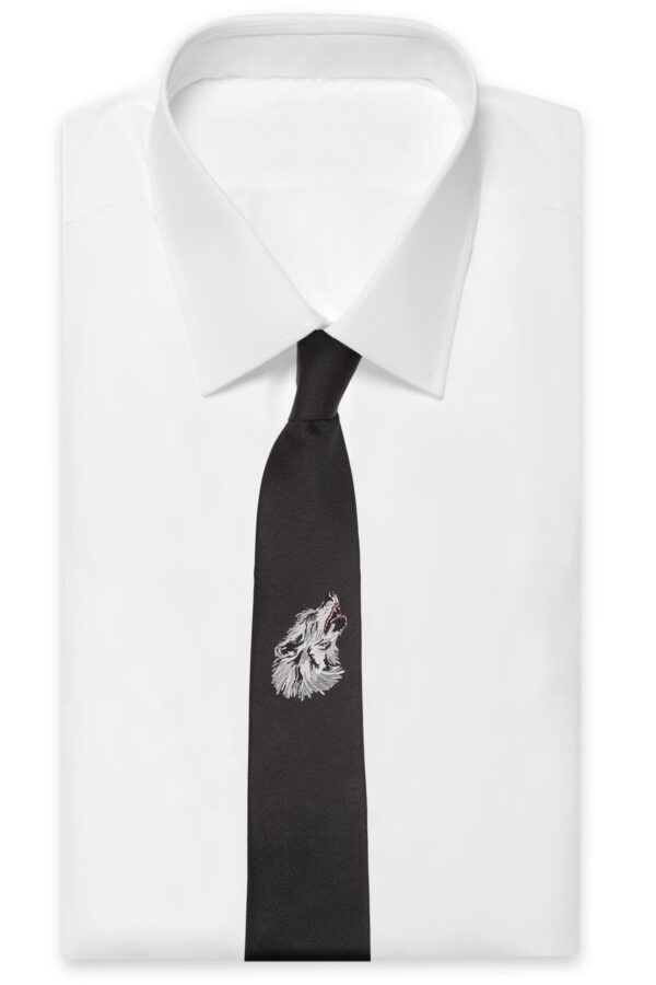 Black Wolf Silk Tie