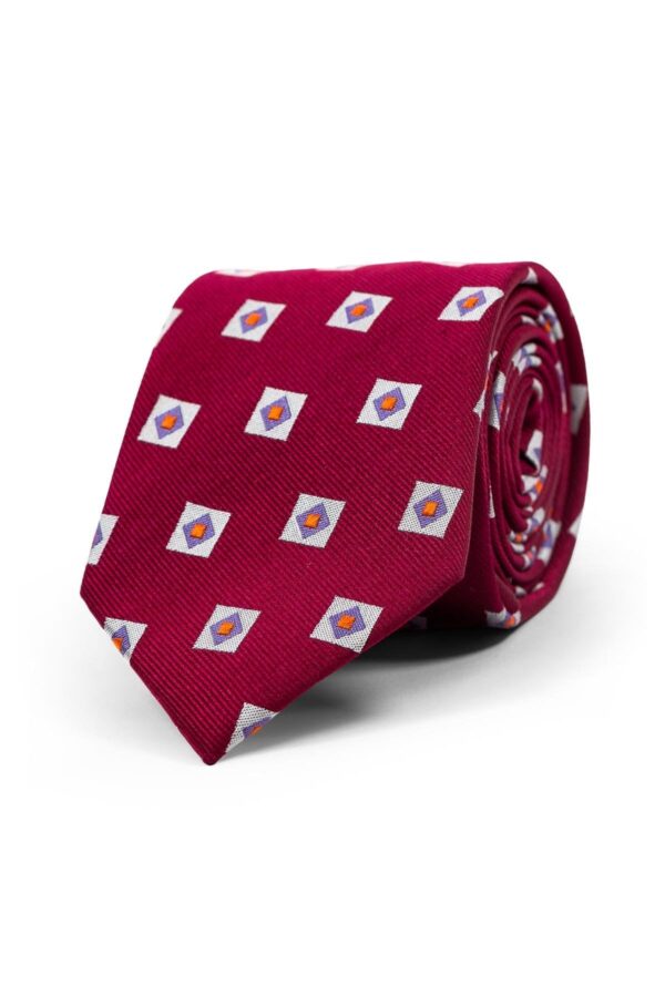 Burgundy Triple Square Silk Tie