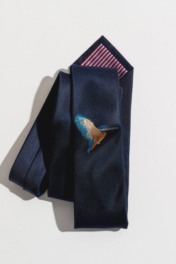 Navy Kingfisher Silk Tie