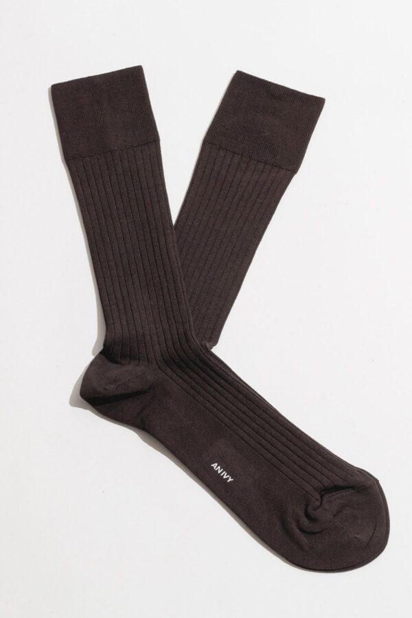 Brown Ribbed Socks - Str: 43-46