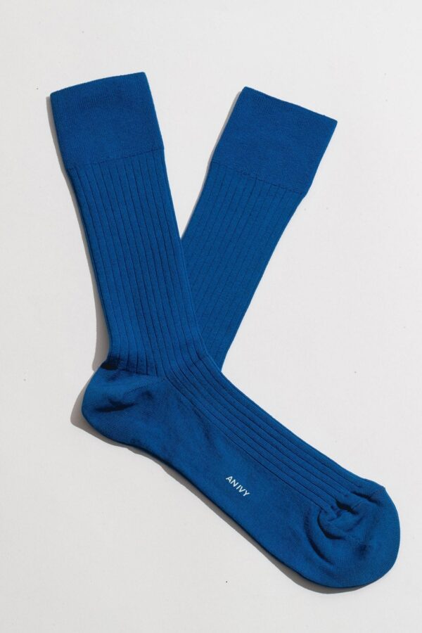 Cobalt Blue Ribbed Socks - Str: 43-46